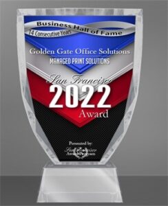 Golden Gate 2022 Business Hall of Fame Trophy